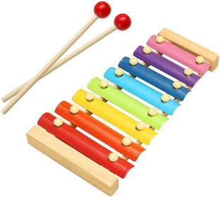 MODERNCOLLECTION Wooden Xylophone Kids First Musical Sound Instrument Toys 8 Note (Pack of 1) Rattle