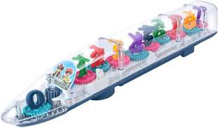 ARNIYAVALA Big Transparent Bump and Go Train with 3D Lightning