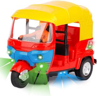 Amaflip Bump & Go Pull Back Tricycle Auto Rickshaw Toys and Gift Auto Rickshaw Toys