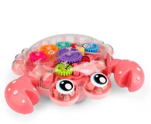TOYOMAA Transparent Gear Crab Vehicle Toy for Kids with 3D Colorful Light & Music.