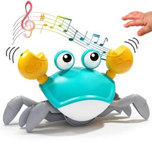 KIDOLOGY Interactive Crawling Crab Toy for Babies | LED Lights, Music & Rechargeable Fun