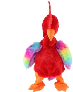 Ghoniya enterprise Electric Soft Plush Doll Toy Screaming Chicken Walking Singing Animal Red