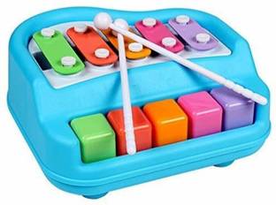 Mira Farmcraft Musical Xylophone and Mini Piano, Non Toxic, Non-Battery- Assorted MultiColors