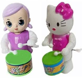 MS TOYS Dancing.Musical Drum,Toy Key.Operated - Fun Toy for Kids (Hello Kitty).Pack of 2