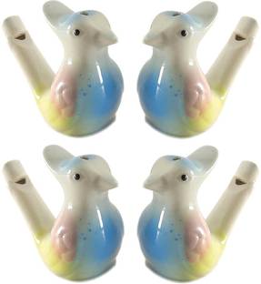 Kishore collection Animal Figure Water Whistle Musical Toy – Set of 4 Ceramic Warbler Water Whistle