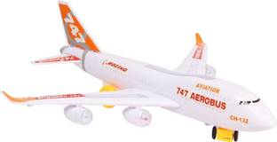 Toyvala Musical AeroPlane Airbus Bump & Go Action Toy with Sound & Light-457