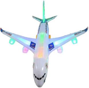 Haulsale Musical AeroPlane Airbus Bump & Go Action Toy with Sound & Light-196