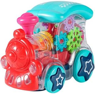 KairaKhushi Train Engine Concept Musical and 3D Lights Kids Transparent Vehicle