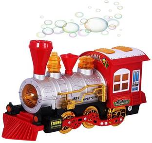 venimall Bubble Train Engine Toy Set with Extra Bubble Bottle for Long Funtim