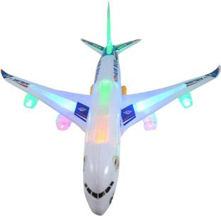 Haulsale Musical AeroPlane Airbus Bump & Go Action Toy with Sound & Light-266