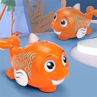 Tinywonders Cute Fish Bump n Go Flash with Universal Wheel Toy for Boys Girls8