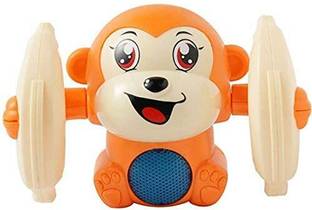 Kavish Enterprise DANCING AND SPINNING ROLLING MONKEY TOY VOICE CONTROL BANANA WITH MUSIC