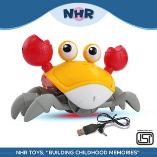 NHR Rechargeable Crawling Crab Baby Toy with Music & Automatic Obstacle Avoidance