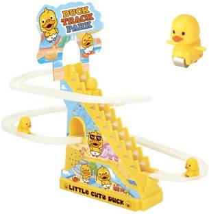 MAITRI ENTERPRISE Funny Automatic Stair-Climbing Ducklings Race Track 3 Duck Slide Toy Set M35