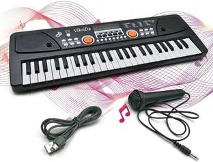 VikriDa Kids 49 Key Piano Keyboard, DC Power Option+ Microphone with USB Charging Big Fun Electronics Keyboard Toy for Kids Toddlers Children (Style 10)