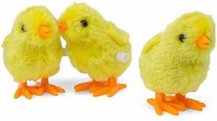 manish Wind-Up Jumping Plush Cute Small Chicken Toy for Kids, Party Favor Gag Toy