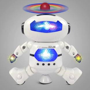 TRICKS TOY Dancing Robots for Kids with 3D Lights Sound Musical 360° Body Spinning