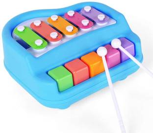 अगंता 2 in 1 Baby Piano Xylophone Toy 8 Multicolored Key Keyboard Baby Kids Girls Boy