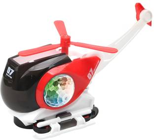 Aseenaa Musical Helicopter Toy for Kids Universal Wheel Lights & Sound Toy Bump N Go Toy