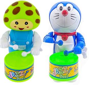 PRIMEFAIR Cute Drummer Pet Toys with Dancing for Kids Toys Sound Toys Watermelon Doraemon