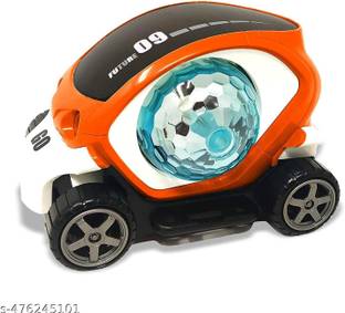 ASHOOJATEX Car 360 Degree Rotating Stunt Car pull and push Toy with Lights & Sounds Car