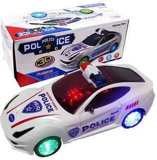iChoice Kids Police Car with Light & Sound, 360 Degree Rotating Bump and Go Action Police Car for Kids (Police Car Toy)