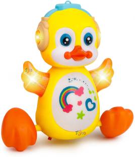 Toyco Musical Crawling Duckling Toy with Lights and Sound for Toddlers Boys and Girls