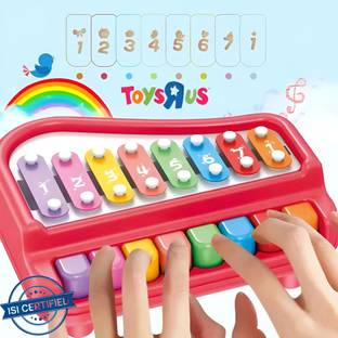 Toys R Us Bruin 2 in 1 Baby Piano Xylophone Toy 8 Multicolored Key Keyboard Baby Kids Girls Boy