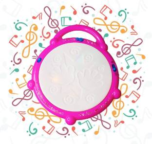 PlayMagic Flashing Lights Musical Drum|Learning & Educational Toy|Birthday Gift for 3+