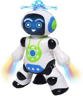 Toyvala Dancing Robot With Music, 3D Flashing Lights,360° Rotation Toy Robot For Kids-J