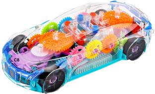 Just97 3D Concept Gear Car Toy, Transparent Car, With 360 Degree Rotation C59