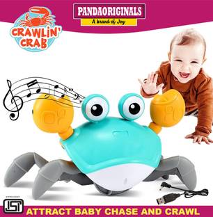 Pandaoriginals Crawling Crab Baby Musical Kids Toy with LED Lights & Rechargeable