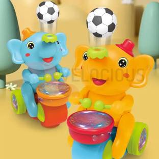 U.R.M. Enterprises Elephant Toy with Levitation Ball – Kids Toy with LED Lights, Bump & Go Toy