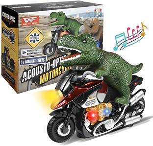 Toybot Dinosaur Motorcycle Toy - Interactive Adventure Bike with Sound & Light for Kids