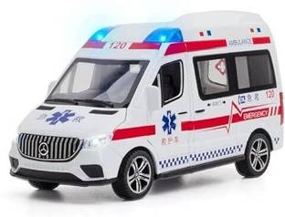 CountryLink Ambulance Van 1:32 Scale Diecast Pull Back Toy Car For Kids with Light & Sound