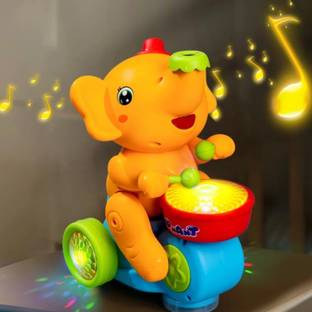 Kmc kidoz Elephant Toy with Levitation Ball on Nose Along with Dazzling Light Drum Sound