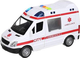 Zinnia Ambulance Toys for Kids, Medical Emergency Vehicles with Light and Sound Effects