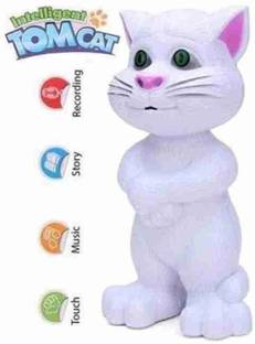 UNISAFE COLLECTION Tom Cat Intelligent Touch Musical Recording Talking cat Toy for Kids (White)