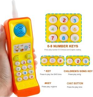 Zenex store Baby Smiles Smart Phone Cordless Mobile Baby Funny Phone Toy Light Music Kids