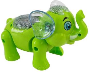 mega shine Clever Elephant Electric Toy for Kids Musical Flash Lightning Walking Animal Toy  - 7 mm