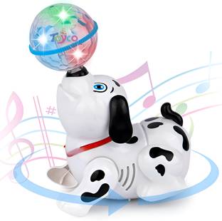 Toyco Dancing 360° Rotating Dog With Music and 3D LED Lights For Kids