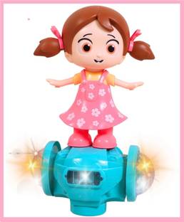 iChoice Dancing Rotating Girl with 3D Lights and Music Doll for Kids