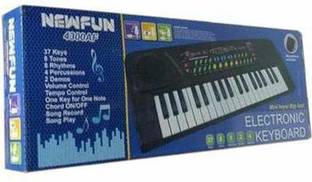 TOYVILA 37 Key Piano Keyboard Toy with Recording and Mic and Mobile Charger Power Option Battery Operated,Plastic,multicolor