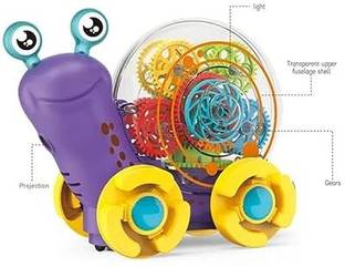 hda group Transparent Gear Snail Toys 360 Degree Rotating Musical