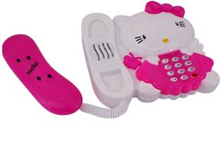 Srishti Collection Kitty Phone Landline Musical Sound Small Musical Telephone Toys for Kids