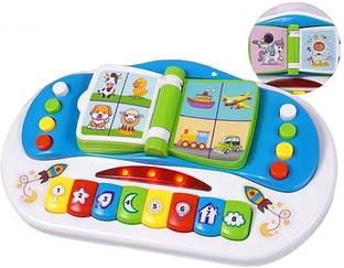Toys N Smile Musical Book Piano with Light, 8 Modes, melodies Sound Toy for Kids, Baby