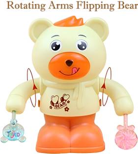 Toyco Tumbling & Flipping Bear Toy with Sound and 360 Degree Swinging arms for Kids