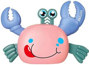 WISHKEY Battery Operated Musical Crawling, Walking, Moving Crab Toy with Lights for Kids