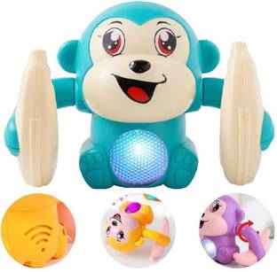 KIDSFERRY Rolling Banana Monkey Toys with Voice/Touch Sensor (Mix color)