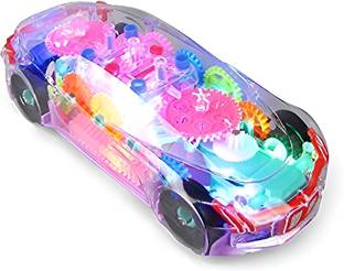 Toy DEKHO Creations Concept Musical Transports Bus Toy| Rotation, Gear Transparent Bus Toy